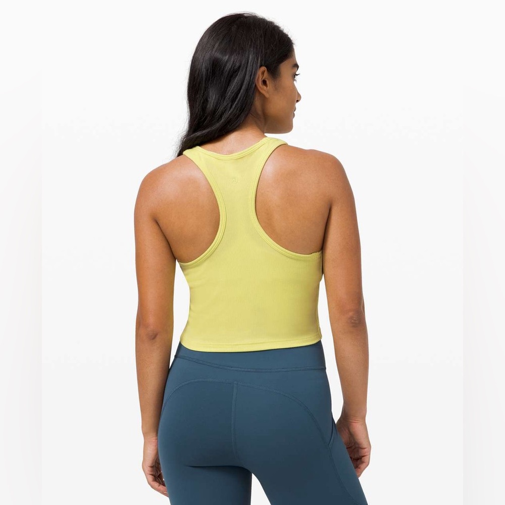 Lululemon LA Front Racer Crop Tank - Lemon Vibe - Picture 2 of 7